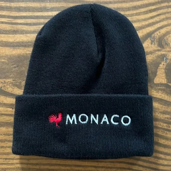 Monaco Rooster Cocktails Black Beanie OSFA - Picture 1 of 4